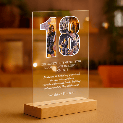 18. Geburtstag - personalisierter Glasdruck für eine Freundin - Emmygift.de