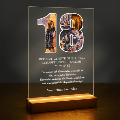 18. Geburtstag - personalisierter Glasdruck für eine Freundin - Emmygift.de