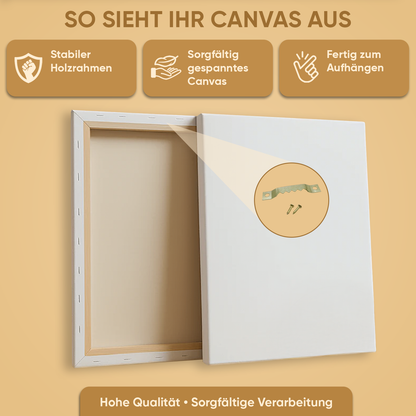 Collage aus drei Fotos mit Papa – personalisierter Leinwanddruck als Geschenk