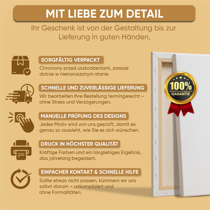 Collage aus drei Fotos mit Papa – personalisierter Leinwanddruck als Geschenk