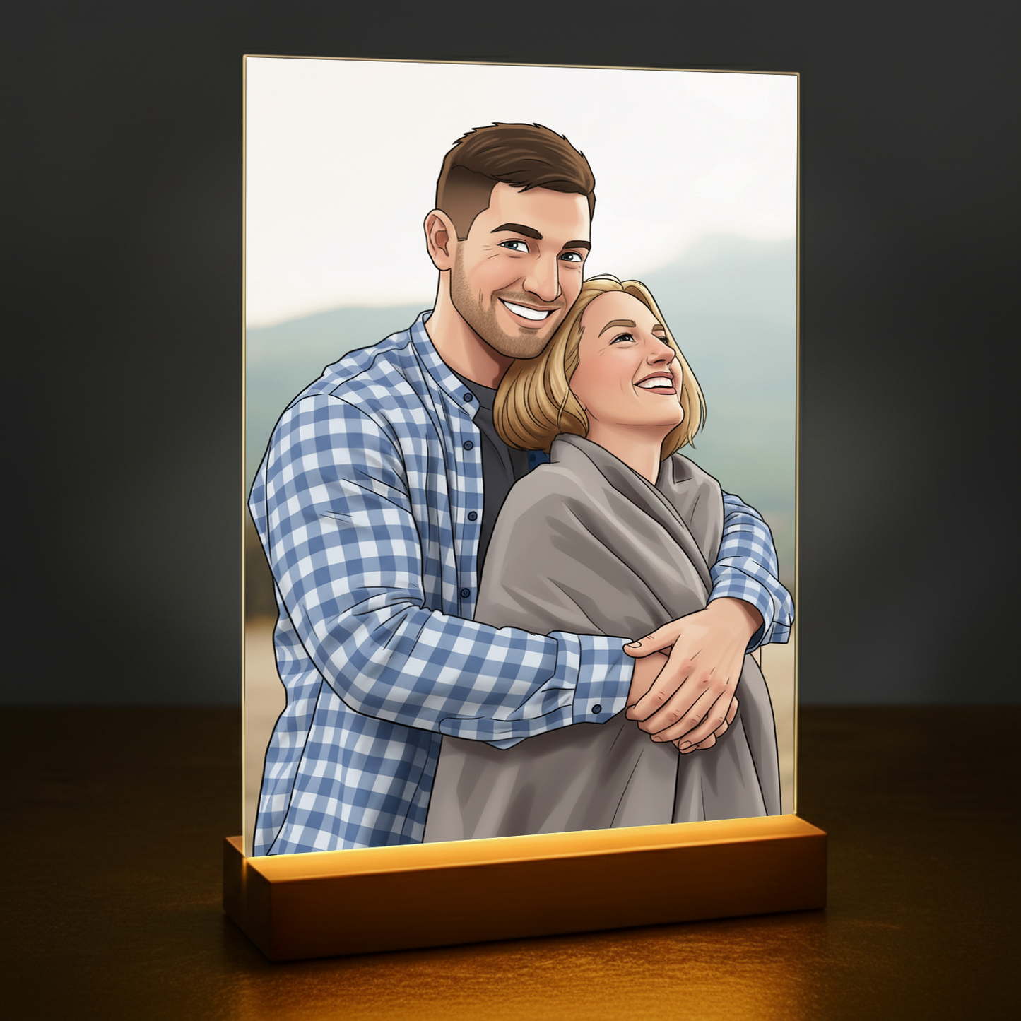 Paar im Cartoon-Stil - Acrylglas-Porträt für ein Paar