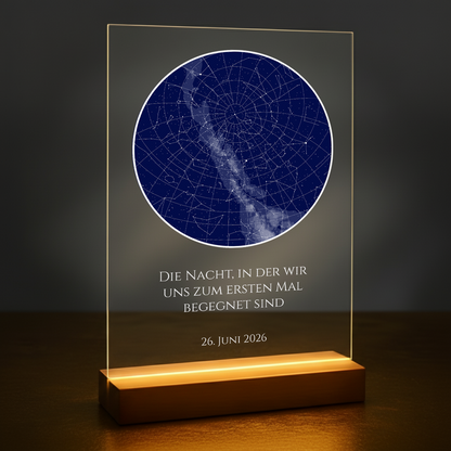 Unsere Sternenkarte – personalisierter Druck auf Glas