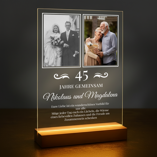 Hochzeitstag der Großeltern – personalisierter Glasdruck