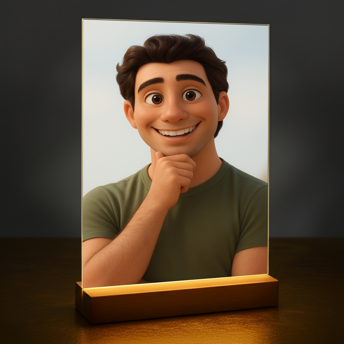 Mann im 3D-Animationsstil - Acrylglas Porträt für Mann