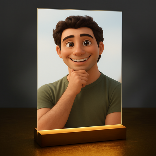 Mann im 3D-Animationsstil - Acrylglas Porträt für Mann
