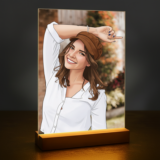 Mädchen im Cartoon-Stil - Acrylglas-Porträt für sie