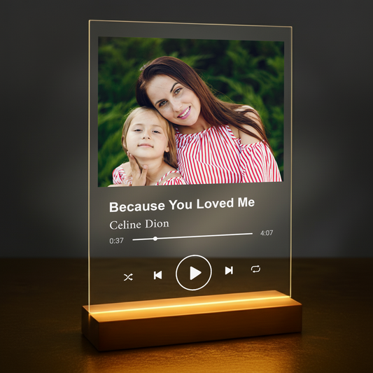 Foto der Mama mit Song – personalisierter Acrylglasdruck