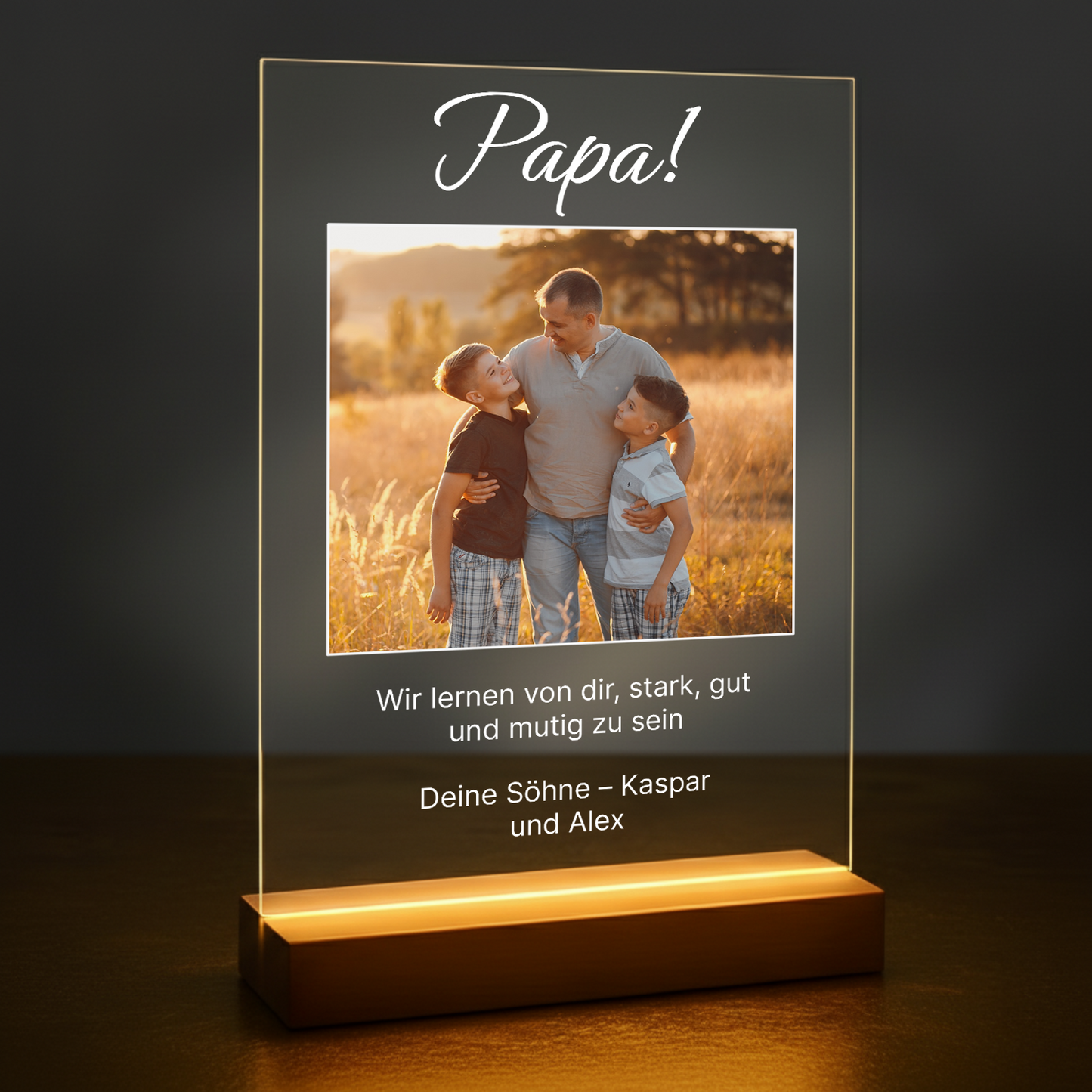 Papa! - personalisierter Glasdruck