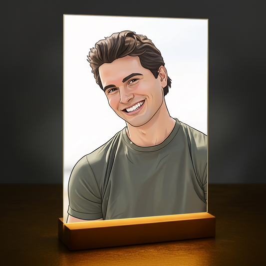 Mann im Comic-Stil - Acrylglas-Porträt für Mann