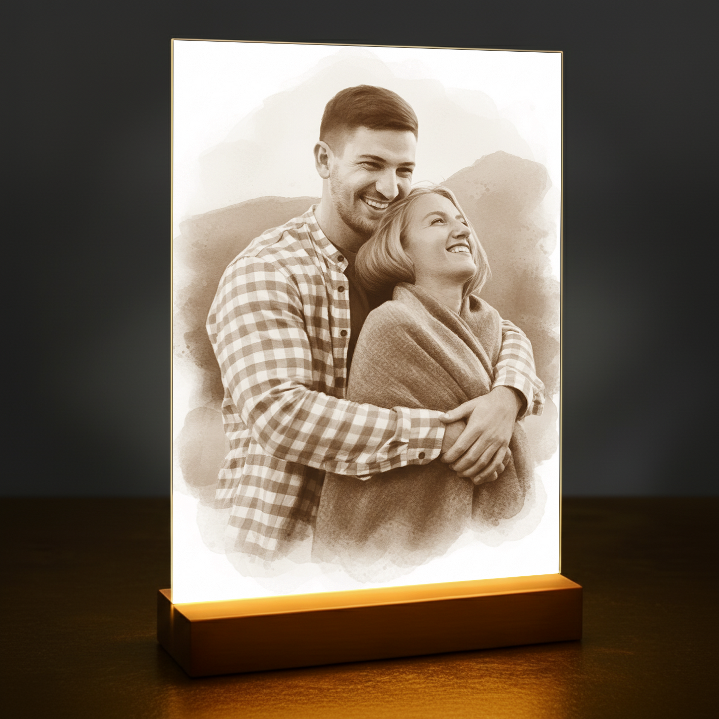 Paar im Coffee-Effekt - Acrylglas-Porträt für ein Paar