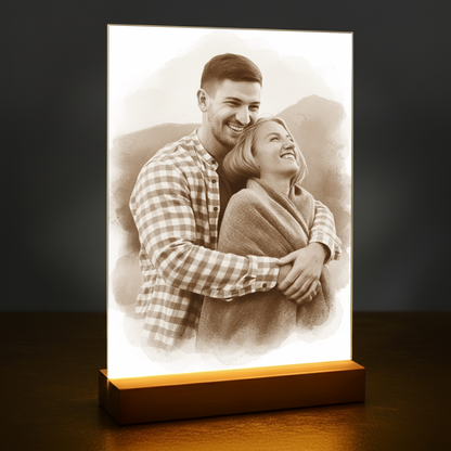 Paar im Coffee-Effekt - Acrylglas-Porträt für ein Paar