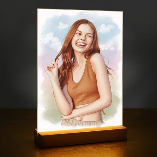 Frau im Aquarellstil - Acrylglas Porträt für Frau