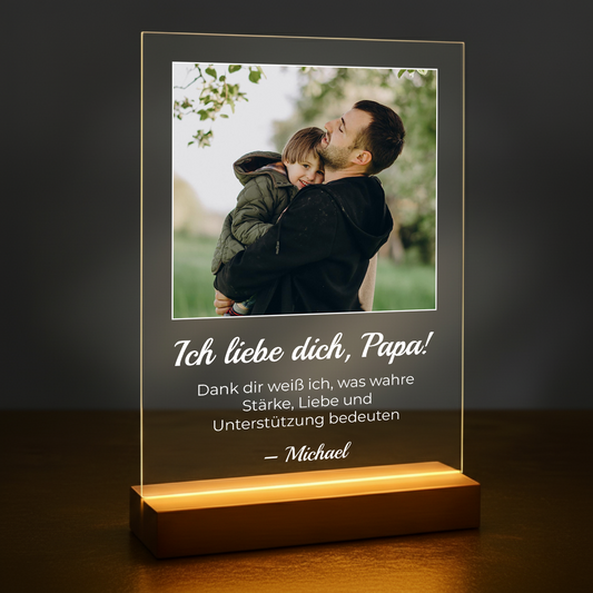 Dankeschön für Papa – personalisierter Glasdruck