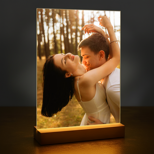 Gemeinsames Foto der Verliebten – personalisierter Druck auf Glas für Paare