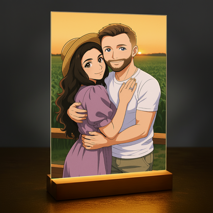 Paar im Anime-Stil - Acrylglas-Porträt für Paare
