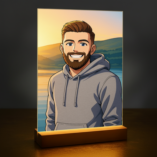 Junge im Anime-Stil - Acrylglas Porträt für Mann