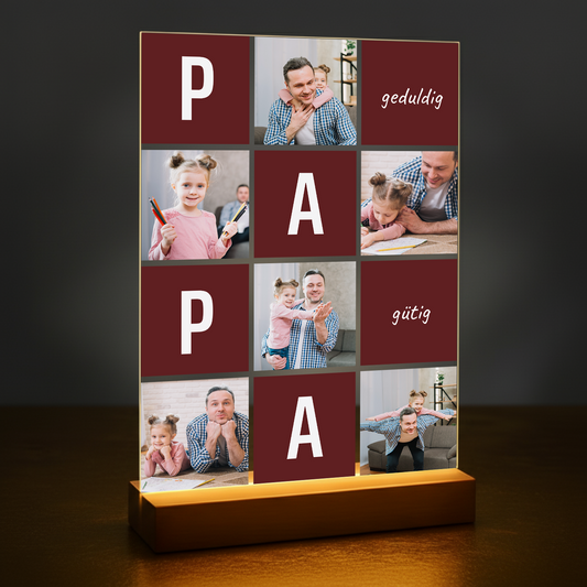 Guter und geduldiger Papa – personalisierter Glasdruck