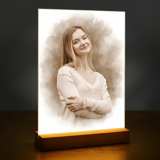 Frau im Coffee-Stil - Acrylglas-Porträt für sie