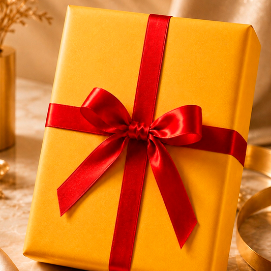 Goldene Geschenkverpackung für Poster