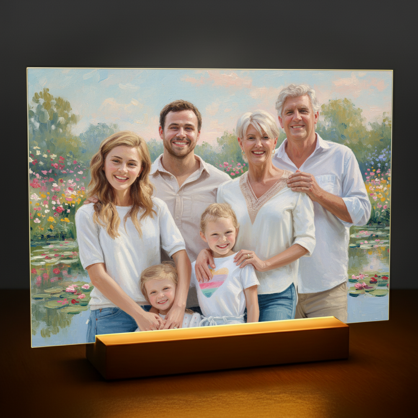 Die ganze Familie im Impressionenstil – Acrylglas Porträt für Eltern