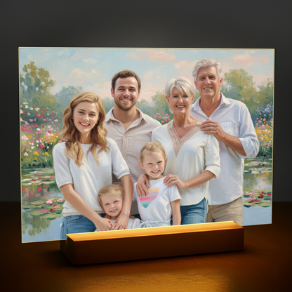 Die ganze Familie im Impressionenstil – Acrylglas Porträt für Eltern