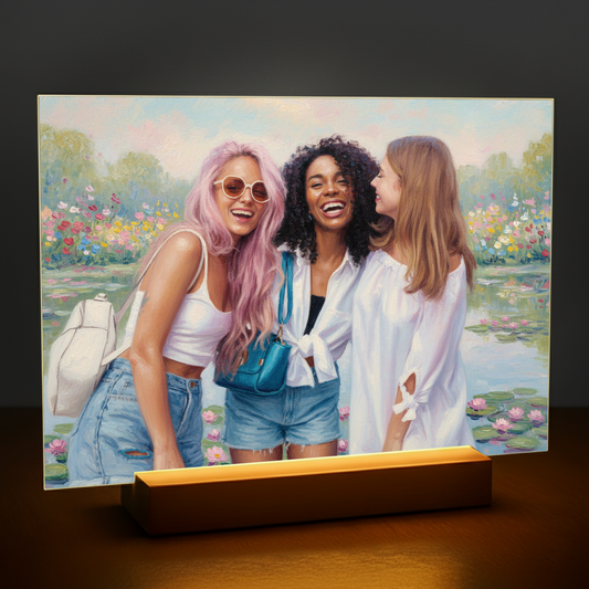 Freundinnen im Monet-Stil - Acrylglas-Porträt für eine Freundin
