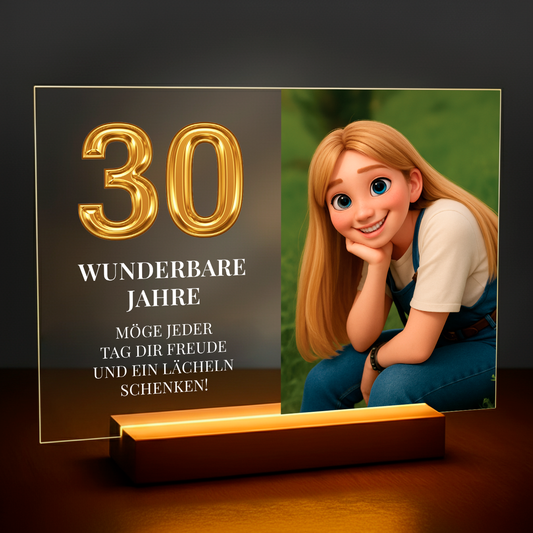 30 wunderbare Jahre – Personalisiertes Acrylglasbild für sie