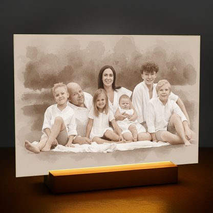 Familie im Coffee-Stil - Acrylglas-Porträt für Eltern