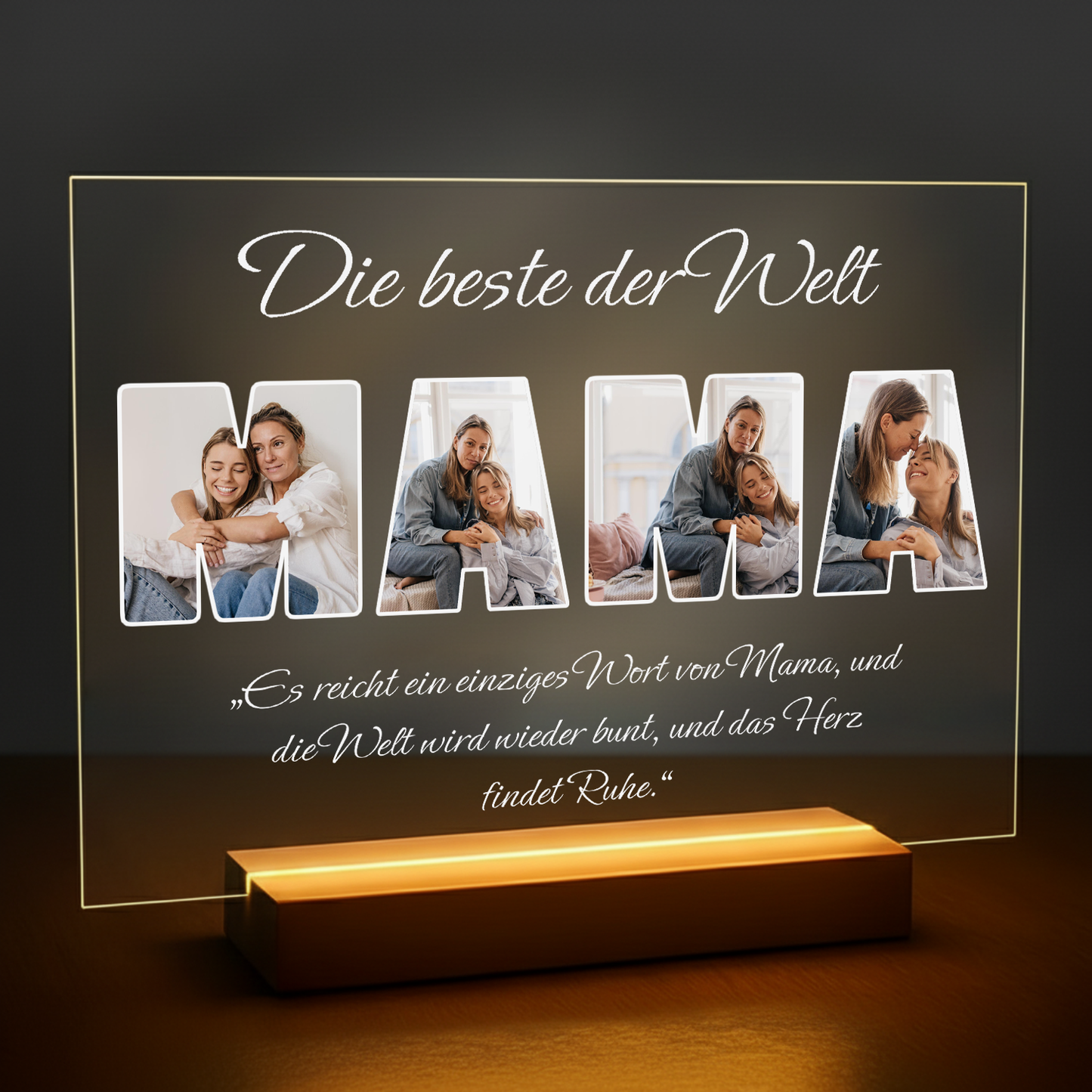 Die beste Mutter der Welt Fotos + Text – personalisierter Druck auf Glas für die Mutter