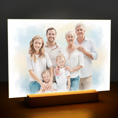 Familie im Aquarellstil - Acrylglas Porträt für die Eltern