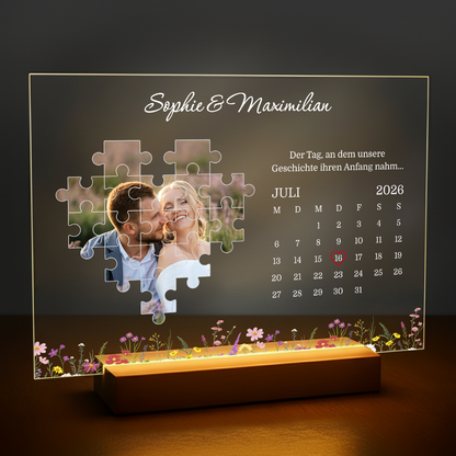 Unsere Geschichte in Puzzleteilen – personalisierter Acrylglasdruck für Paare