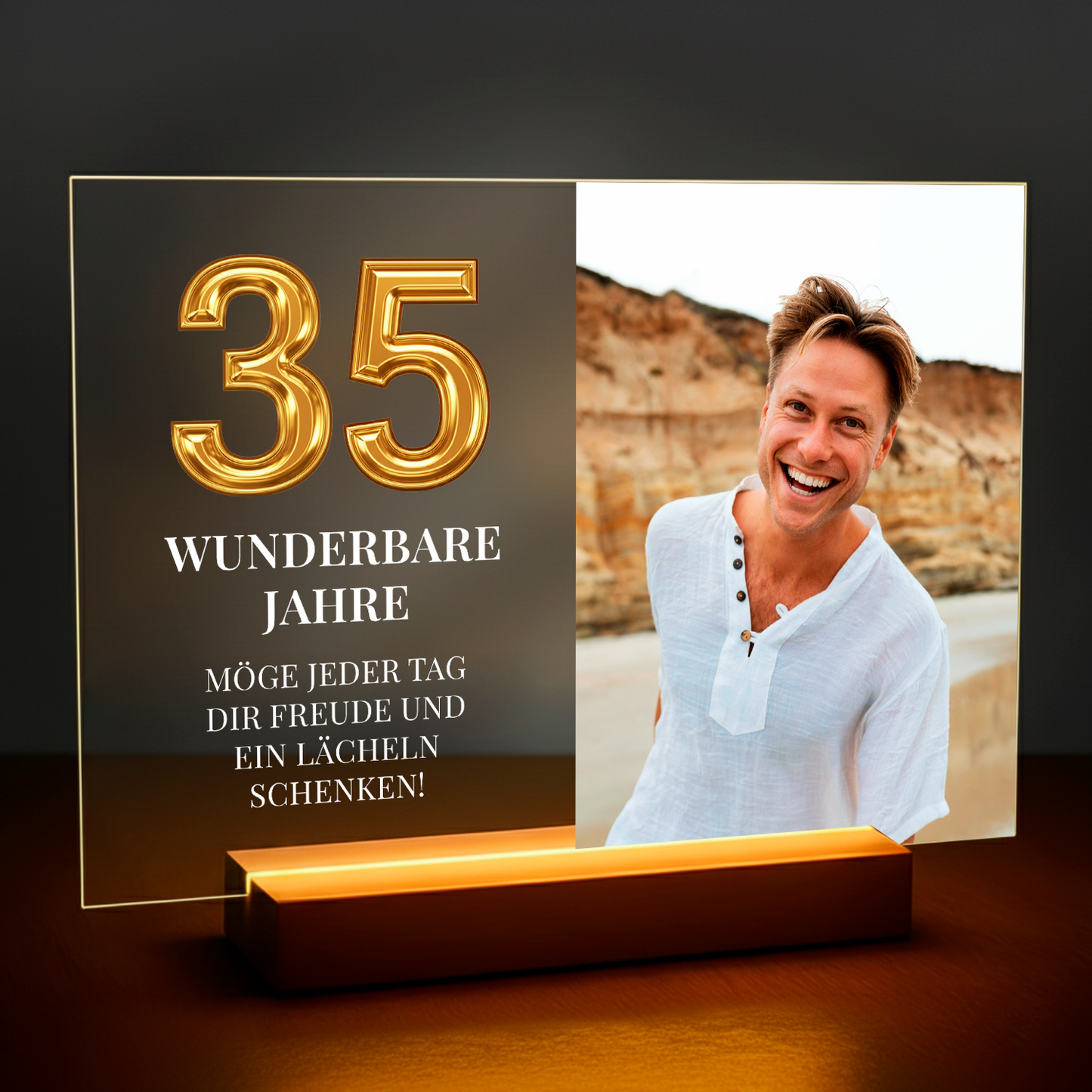 35 wunderbare Jahre – Personalisiertes Acrylglasbild für ihn