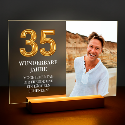 35 wunderbare Jahre – Personalisiertes Acrylglasbild für ihn