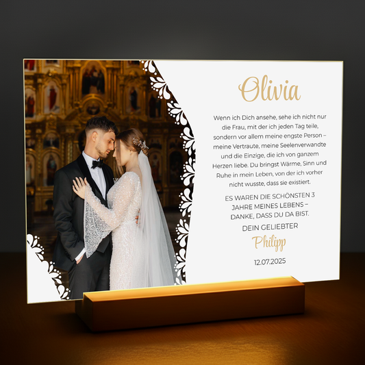 Die schönsten Jahre des Lebens – personalisierter Druck auf Glas für sie
