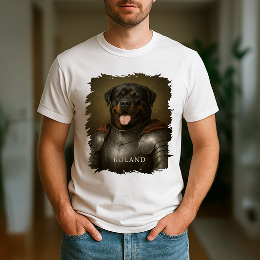 Tapferer Ritterhund – Herren T-Shirt mit Aufdruck für Hundefans