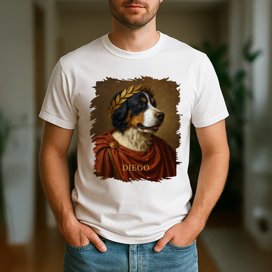 Dein Hund als Julius Cäsar – Herren-T-Shirt mit Aufdruck für Hundefans