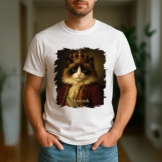 Katze als Herrscher – personalisiertes Herren-T-Shirt für Katzenliebhaber