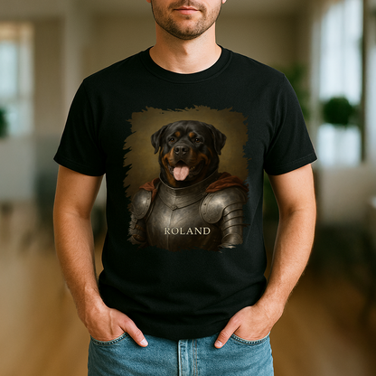 Tapferer Ritterhund – Herren T-Shirt mit Aufdruck für Hundefans