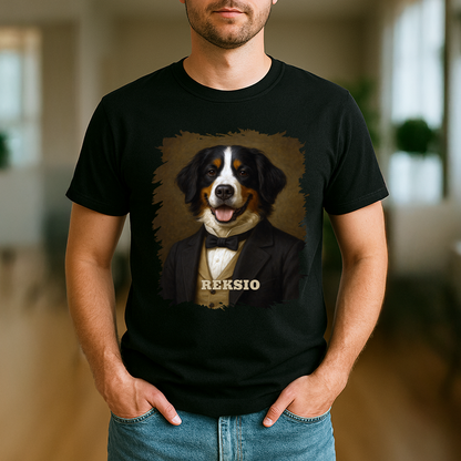 Hund im eleganten Stil – personalisiertes Herren-T-Shirt für Hundeliebhaber