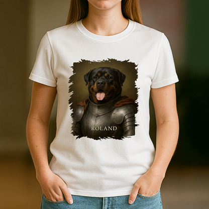 Hund als tapferer Ritter – Damen-T-Shirt mit Aufdruck für Hundefans