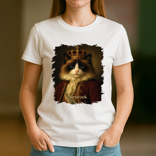 Königliche Katze – personalisiertes Damen-T-Shirt für Katzenliebhaberinnen