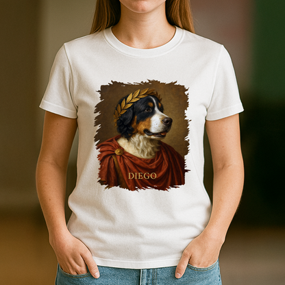 Hund als Julius Cäsar – Damen-T-Shirt mit Aufdruck für Hundefans