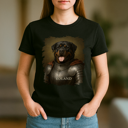 Hund als tapferer Ritter – Damen-T-Shirt mit Aufdruck für Hundefans
