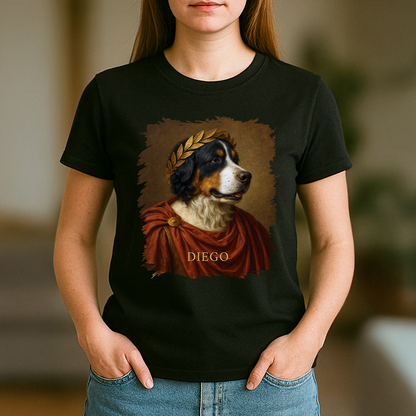 Hund als Julius Cäsar – Damen-T-Shirt mit Aufdruck für Hundefans