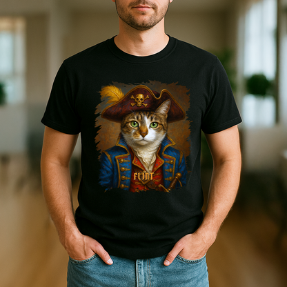 Katze als Pirat – Herren T-Shirt mit Aufdruck für Katzenfans
