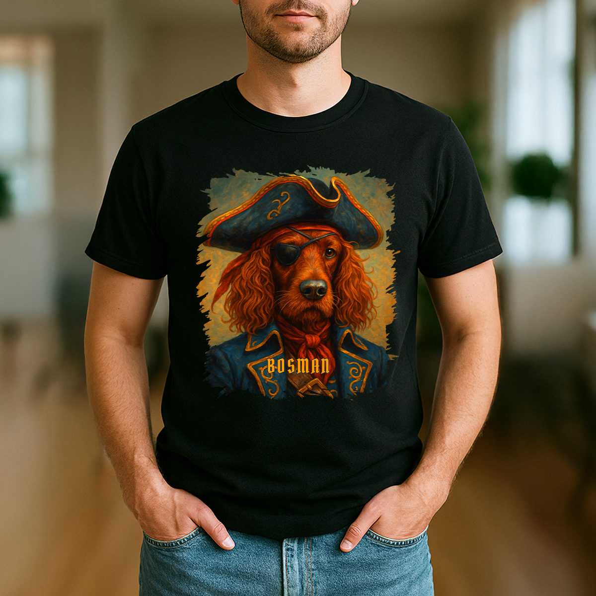 Piratenhund – Herren-T-Shirt mit Aufdruck für Hundefreunde