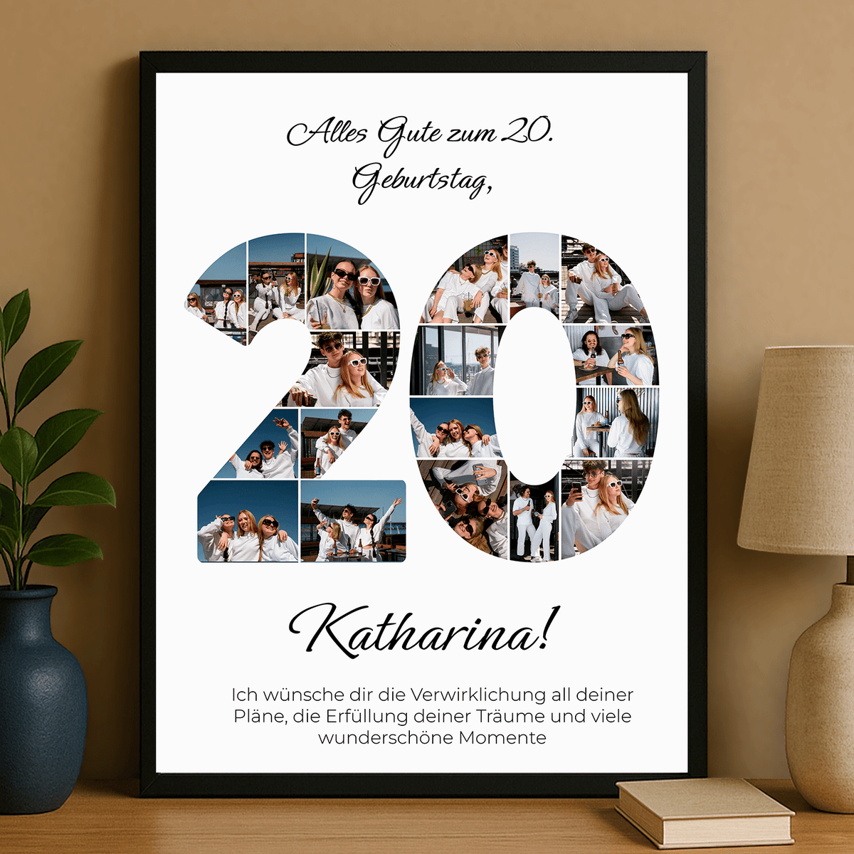 Alles Gute zum 20. Geburtstag – personalisiertes Poster für sie - Emmygift.de