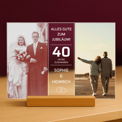 Alles Gute zum 40. Jahrestag – personalisierter Druck auf Glas - Emmygift.de