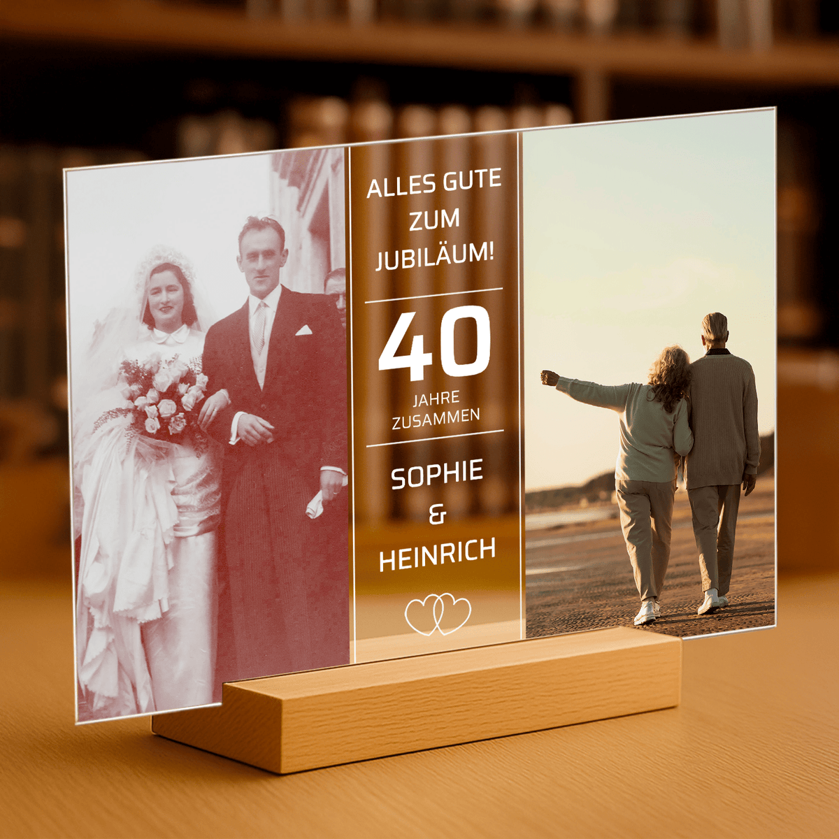 Alles Gute zum 40. Jahrestag – personalisierter Druck auf Glas - Emmygift.de
