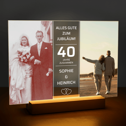 Alles Gute zum 40. Jahrestag – personalisierter Druck auf Glas - Emmygift.de